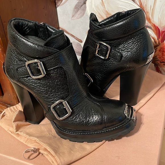 MiuMiu Leather Ankle Boots - Picture 1 of 15